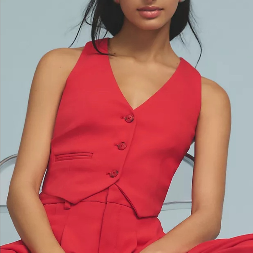 Anthropologie Maeve Red Vest